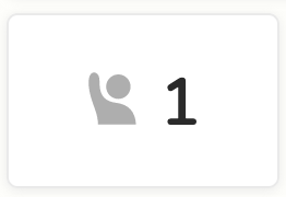 A white box with a stylized icon of a person raising their hand and the number 1, indicating that one supporter has completed this Action.
